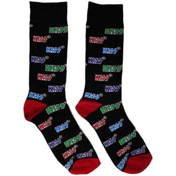 Merch Kiss: Chaussettes à la cheville Coloured Logo Kisss Pattern