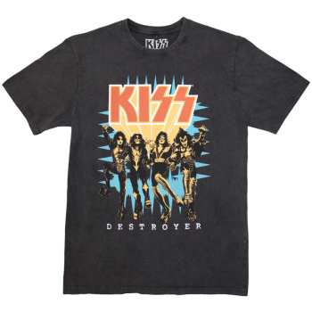 Merch Kiss: Stone Wash T-shirt Destroyer 3d Logo Kiss