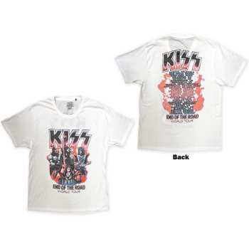 Marchandises Kiss: Kiss Unisex T-shirt: End Of The Road Band Playing (back Print) (small) S