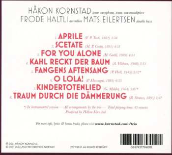 CD Kornstad Trio: For You Alone DIGI