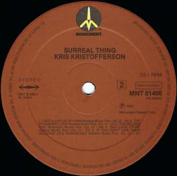 LP Kris Kristofferson: Surreal Thing