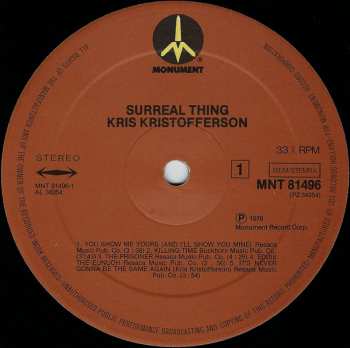 LP Kris Kristofferson: Surreal Thing
