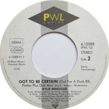 SP Kylie Minogue: Got To Be Certain