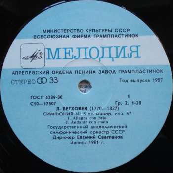LP Ludwig van Beethoven: Symphony No. 5