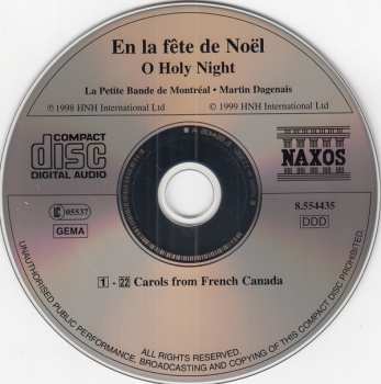 CD La Petite Bande de Montréal: En La Fête De Noël - O Holy Night