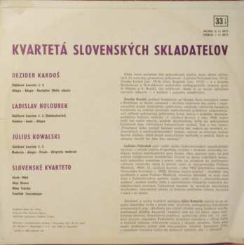 LP Dezider Kardoš: Slovenské Kvartetá