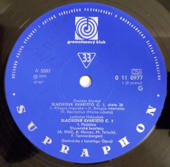 LP Dezider Kardoš: Slovenské Kvartetá