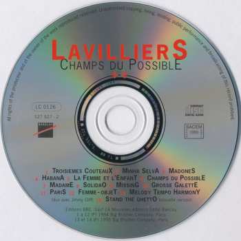 CD Bernard Lavilliers: Champs Du Possible