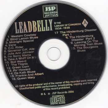 4CD/Coffret Leadbelly: Important Recordings 1934 - 1949