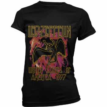 Merch Led Zeppelin: Femmes T-shirt Black Flames 
