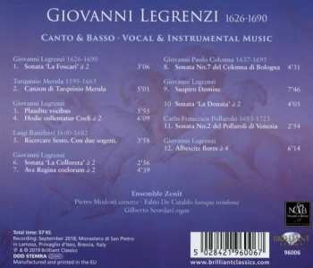 CD Giovanni Legrenzi: Canto & Basso - Vocal & Instrumental Music