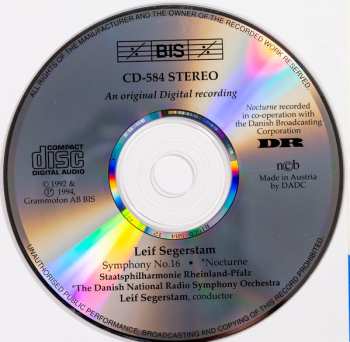 CD Danmarks Radios Symfoniorkester: Symphony No. 16 "Thought At The Border / Nocturne