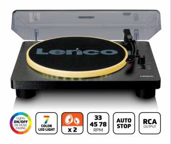 Technique audio Lenco LS-50LEDBK gramofon s reproduktory a LED osvětlením