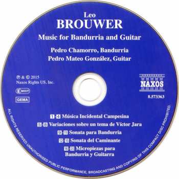 CD Leo Brouwer: Music For Bandurria And Guitar