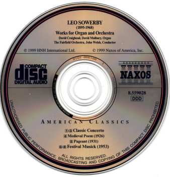 CD Leo Sowerby: Works For Organ And Orchestra