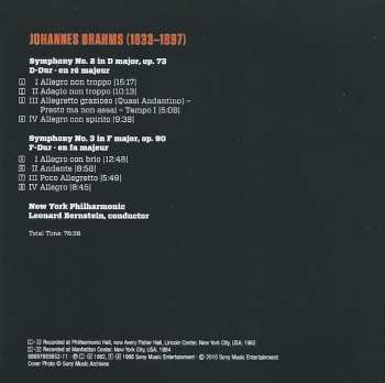 CD Johannes Brahms: Symphony No. 2 In D Major - Symphony No. 3 In F Major
