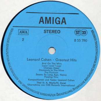 LP Leonard Cohen: Greatest Hits