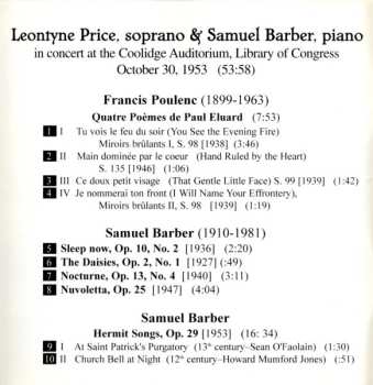 CD Samuel Barber: Historic Performances 1938 & 1953