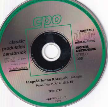 CD Leopold Koželuh: 3 Piano Trios