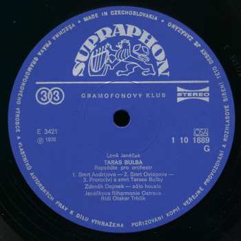 LP Antonín Dvořák: Taras Bulba / Zlatý Kolovrat