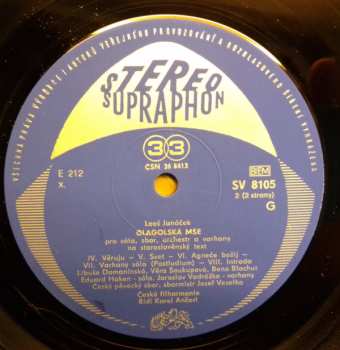 LP The Czech Philharmonic Orchestra: Glagolská Mše