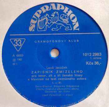 LP Leoš Janáček: Zápisník Zmizelého