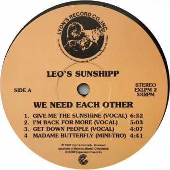 LP Leo's Sunshipp: We Need Each Other LTD | CLR