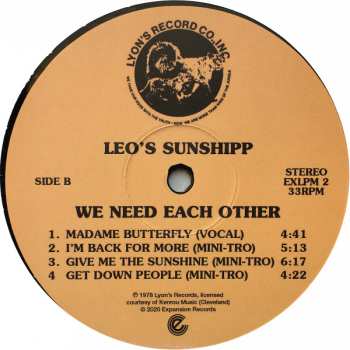 LP Leo's Sunshipp: We Need Each Other LTD | CLR