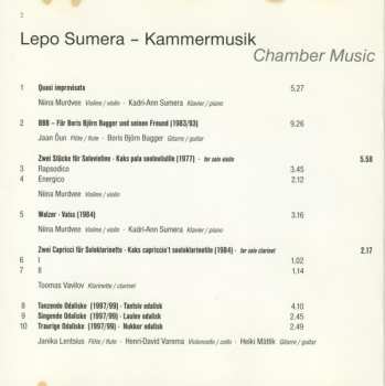 CD Lepo Sumera: Kammermusic