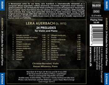 CD Lera Auerbach: 24 Preludes For Violin And Piano