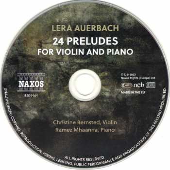 CD Lera Auerbach: 24 Preludes For Violin And Piano