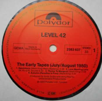 LP Level 42: The Early Tapes · July/Aug 1980