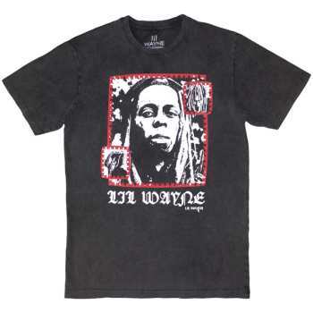 Merch Lil Wayne: Stone Wash T-shirt Mono Photo