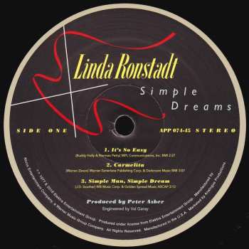 2LP Linda Ronstadt: Simple Dreams LTD
