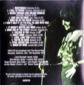 3CD Linda Ronstadt: The Broadcast Archives: Legendary Radio Broadcasts From The 1970s & 1980s