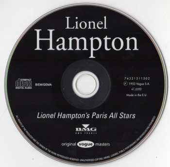 CD Lionel Hampton: Lionel Hampton's Paris All Stars