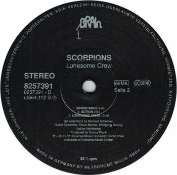 LP Scorpions: Lonesome Crow