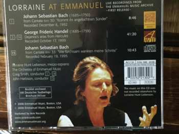 CD Johann Sebastian Bach: LORRAINE AT EMMANUEL—CELEBRATING THE LIVES OF CRAIG SMITH AND LORRAINE HUNT LIEBERSON