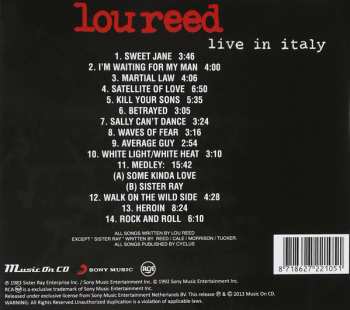 CD Lou Reed: Live In Italy