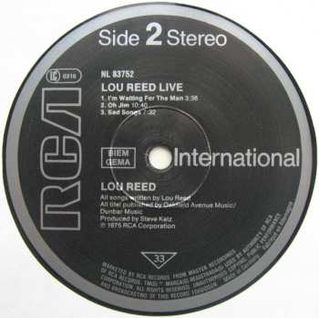 LP Lou Reed: Lou Reed Live