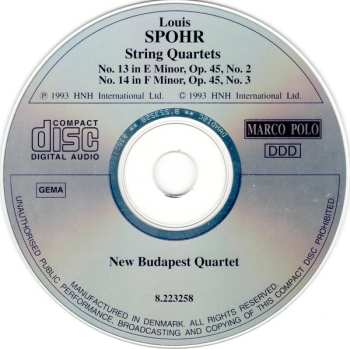 CD Louis Spohr: String Quartets (Complete) Vol. 8