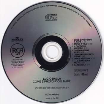 CD Lucio Dalla: Come È Profondo Il Mare