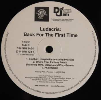 2LP Ludacris: Back For The First Time