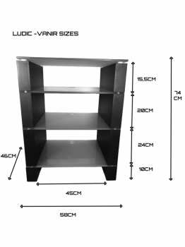 Technique audio Ludic - Vanir Audiorack  + černé sklo