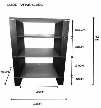 Technique audio Ludic - Vanir Audiorack Black + Frosted Glass