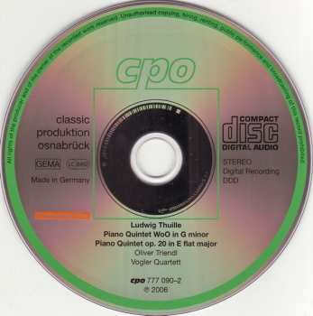 CD Vogler Quartett: Piano Quartets