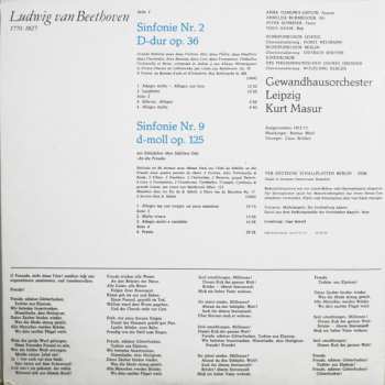 2LP Ludwig van Beethoven: Sinfonie Nr. 9 D-moll Op. 125 (Mit Schlußchor Über Schillers Ode »An Die Freude«) / Sinfonie Nr. 2 D-dur Op. 36