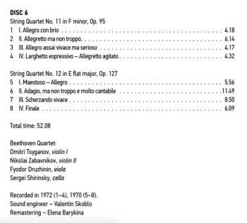 8CD/Coffret Ludwig van Beethoven: Ludwig Van Beethoven Quartets Performed By Beethoven Quartet