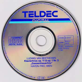 5CD Ludwig van Beethoven: Klaviertrios B-dur Op. 11 "Gassenhauer-Trio" &  C-moll Op. 1 Nr. 3
