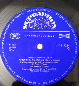 LP Ludwig van Beethoven: Koncert C4 G-dur Pro Klavir A Orchestr - 6 Bagatel. Op. 126 - Rondo Capriccio G-dur Op. 129